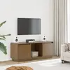 Image de Meuble Tv Marron Miel 110,5x35x44 Cm Bois De Pin Massif Vidaxl