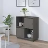 Image de Buffet Gris 74x35x80 Cm Bois Massif De Pin Vidaxl