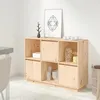 Image de Buffet bas - VIDAXL - 1105x35x80 cm - Bois massif de pin - 3 portes - Style moderne