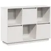 Image de Buffet Blanc 110,5x35x80 Cm Bois Massif De Pin Vidaxl