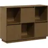 Image de Buffet Marron Miel 110,5x35x80 Cm Bois Massif De Pin Vidaxl