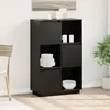 Image de Buffet Noir 74x35x117 Cm Bois Massif De Pin Vidaxl