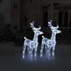Image de vidaXL 2x Rennes de Noël 80 LED Rennes Éclairés Décoration de Vacances Ornement de Noël Décoration de Fête Maison Intérieur 342679