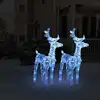Image de Rennes De Noël 2 Pcs 80 Led Bleu Acrylique Vidaxl