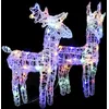 Image de vidaXL 2x Rennes de Noël 80 LED Rennes Éclairés Décoration de Vacances Ornement de Noël Décoration de Fête Maison Intérieur 342681