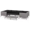 Image de Vidaxl salon de jardin 7 pcs avec coussins résine tressée gris foncé