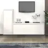 Image de Meubles Tv 2 Pcs Blanc Bois Massif De Pin Vidaxl
