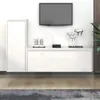 Image de vidaXL Meubles TV 2 pcs Blanc Bois massif de pin
