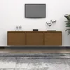 Image de Meubles Tv 3 Pcs Marron Miel Bois Massif De Pin Vidaxl