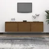 Image de vidaXL Meubles TV 3 pcs Marron miel Bois massif de pin