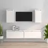 Image de Meubles Tv 4 Pcs Blanc Bois Massif De Pin Vidaxl
