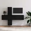 Image de Meubles Tv 5 Pcs Noir Bois Massif De Pin Vidaxl