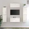 Image de Meubles Tv 6 Pcs Blanc Bois Massif De Pin Vidaxl