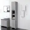Image de Armoire De Bain Sonoma Gris 30x30x183,5 Cm Bois D'ingénierie Vidaxl