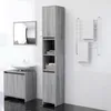 Image de vidaXL Armoire de bain Sonoma gris 30x30x1835 cm Bois dingénierie 815109