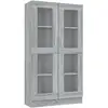 Image de Armoire À Vitrine Sonoma Gris 82,5x30,5x150cm Bois D'ingénierie Vidaxl