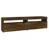 Image de Vidaxl meubles tv avec lumières led 2 pcs chêne fumé 75x35x40 cm