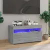 Image de vidaXL Meuble TV avec Lumières LED Armoire Basse Centre de Divertissement Armoire Média Salon Salle de Séjour Intérieur 815125