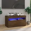 Image de Meuble Tv Avec Lumières Led Chêne Marron 75x35x40 Cm Vidaxl
