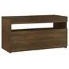 Image de Vidaxl meuble tv avec lumières led chêne marron 75x35x40 cm