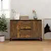 Image de Buffet Chêne Fumé 102x35x70 Cm Bois D'ingénierie Vidaxl