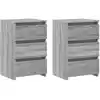Image de Tables De Chevet 2 Pcs Sonoma Gris 40x35x62,5cm Bois Ingénierie Vidaxl