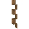 Image de Étagère D'angle Murale Chêne Fumé 20x20x127,5cm Bois Ingénierie Vidaxl