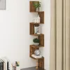 Image de vidaXL Étagère dangle murale Chêne fumé 20x20x1275cm Bois ingénierie 815210