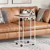 Image de Table D'appoint Avec Roues Blanc 40x30x63,5cm Bois D'ingénierie Vidaxl