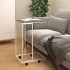 Image de vidaXL Table dappoint avec roues Blanc 40x30x635cm Bois dingénierie 343098