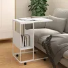 Image de vidaXL Table dappoint et roues Blanc 55x36x635 cm Bois dingénierie 343111