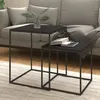 Image de vidaXL Ensemble de table basse 2 pcs Bois dingénierie et métal 343113
