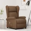 Image de Fauteuil Inclinable Électrique À Oreilles Marron Tissu Vidaxl
