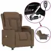 Image de Fauteuil Électrique De Massage Marron Tissu Vidaxl