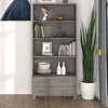 Image de Buffet Hamar Bois Massif De Pin Gris Clair Vidaxl