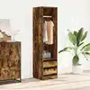 Image de Armoire Avec Tiroirs Chêne Fumé 50x50x200 Cm Bois D'ingénierie Vidaxl