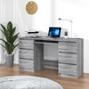 Image de 815439 vidaXL Bureau Sonoma gris 140x50x77 cm Bois dingénierie