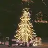 Image de Arbre De Noël Pliable Avec Led Blanc Chaud 87x87x93 Cm Vidaxl