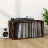 Image de vidaXL Boîte de rangement à disques vinyle Chêne fumé 71x34x36 cm Bois 815252