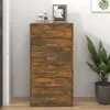 Image de Buffet - VIDAXL - 50x34x96 cm - Chêne Fumé - 6 Tiroirs - Design Contemporain