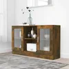 Image de 815627 vidaXL Armoire à vitrine Chêne fumé 120x305x70 cm Bois dingénierie