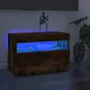 Image de Meuble Tv Avec Lumières Led Chêne Fumé 60x35x40 Cm Vidaxl