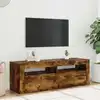 Image de Meuble Tv Avec Lumières Led Chêne Fumé 120x35x40 Cm Vidaxl