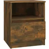 Image de Table De Chevet Chêne Fumé 40x40x50 Cm Bois D'ingénierie Vidaxl