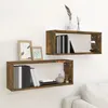 Image de vidaXL Étagères murales cube 2 pcs Chêne fumé 60x15x23 cm Bois 815924