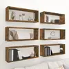 Image de Étagères Murales Cube 6 Pcs Chêne Fumé 60x15x23 Cm Bois Vidaxl