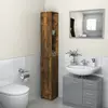 Image de Armoire De Bain Chêne Fumé 25x26,5x170 Cm Bois D'ingénierie Vidaxl
