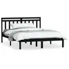 Image de Cadre De Lit Sans Matelas Noir Bois Massif 140x190 Cm Vidaxl