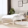 Image de Cadre De Lit Sans Matelas Blanc Bois Massif 100x200 Cm Vidaxl
