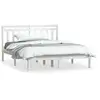 Image de Cadre De Lit Sans Matelas Blanc Bois Massif 140x200 Cm Vidaxl